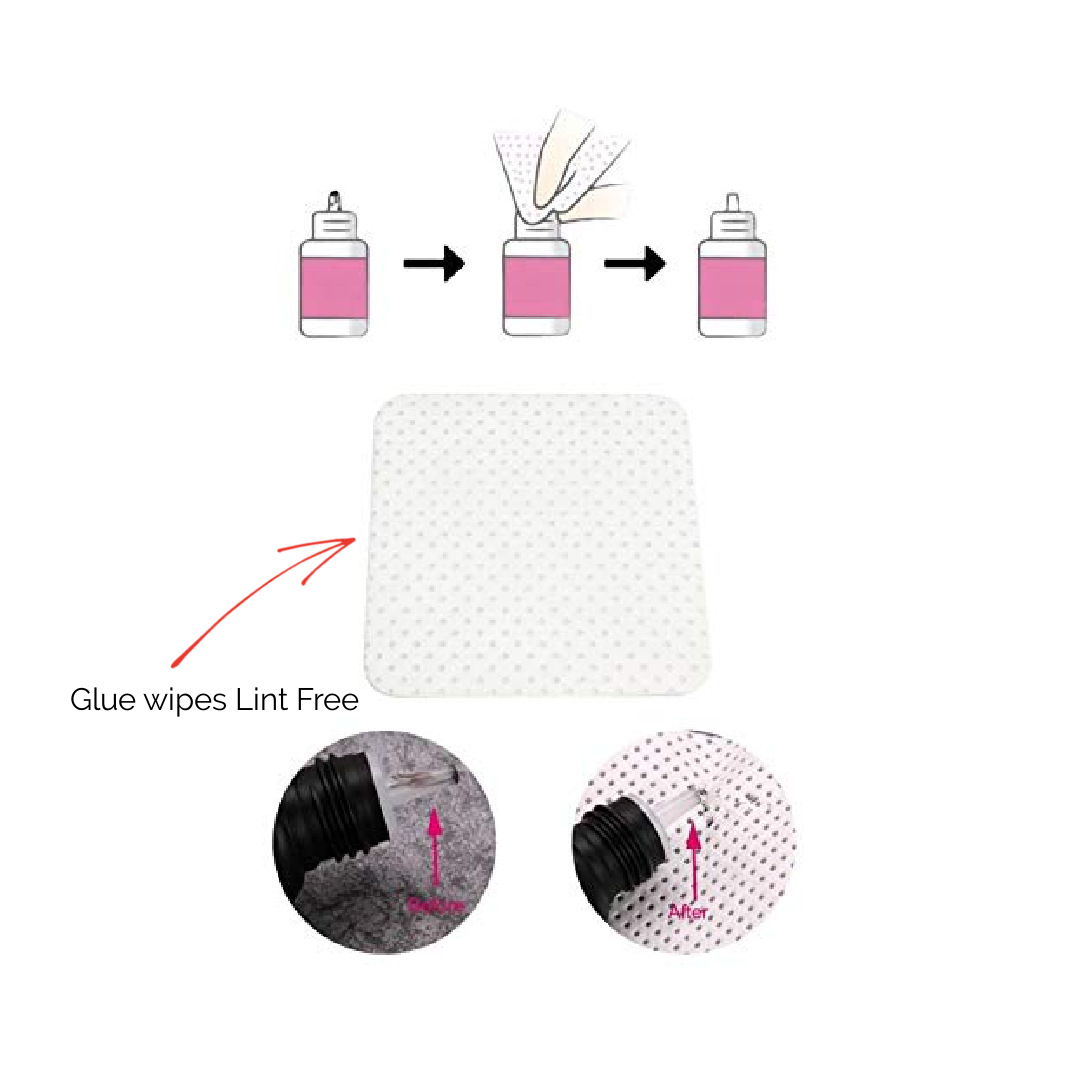 Glue lint free wipes (200 Stk.)